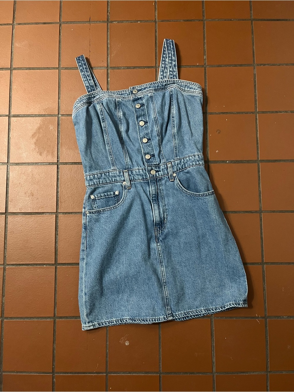 Levi's Denim Button-Front Mini Dress